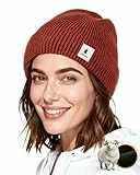 GoSkala Merino Wolle Wintermütze Herren & Damen, Warme Strickmütze Wollmütze für Kaltes Wetter, Klassische Fisherman Beanie Mütze, Elastisch & Leichte, Unisex, Einheitsgröße, Rot