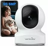 wansview 5MP Babyphone mit Kamera-3K Überwachungskamera innen, 5G/2.4Ghz WLAN IP Kamera, schwenkbare Haustier Kamera, Datenschutzbereich, Zwei-Wege-Audio, Kompatibel mit Alexa（Weiß）