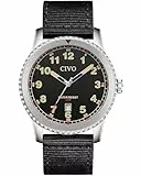 CIVO Uhren Herren Schwarz Militär: Analog Quarz Herrenuhr Militärzeit Wasserdicht Datum - Armbanduhr Herren Nylon Armband für Sport Outdoor