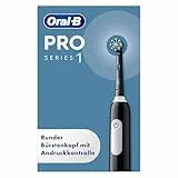 Oral-B Pro Series 1 Elektrische Zahnbürste/Electric Toothbrush, 1 Aufsteckbürste, 3 Putzmodi und Drucksensor für Zahnpflege, Reiseetui, Designed by Braun, Schwarz