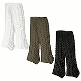 SHEPIN 3 Paar Stulpen Damen Leg Warmers Beinwärmer Frauen Mädchen Winter Beinstulpen Damen Stricken Legwarmers für Winterwärmer