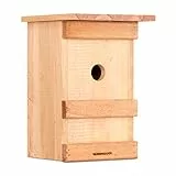 Windhager Nistkasten Birdy, Vogelhaus Brutkasten Nisthilfe Vogelnistkasten, aus Massivholz, inklusive Aufhängevorrichtung, 17 x 17 x 24,5 cm, 06961, Holz