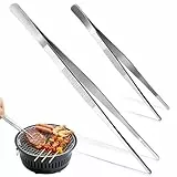 2 Stück Küchenpinzette Edelstahl, Pinzette Küche 20 cm und 30 cm, Professionelle Kochpinzette, Langlebige Fleisch und Grillpinzette