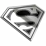 Fan Emblems Superman Logo Auto Aufkleber gewölbt/schwarz/verchromt, DC Comics Automotive Emblem Gilt leicht für Autos, LKW, Motorräder, Laptops, Handys, Windows, Fast Alles