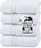 Utopia Towels - 4er-Pack Badetücher Set Premium 100% ringgesponnene Baumwolle 69 x 137 cm Handtücher, sehr saugfähig, weiches Gefühl Duschtücher (Grau)
