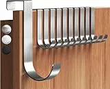 Menz Türhaken zum Einhängen, 10er Set in Silber - Edelstahl Kleiderhaken Tür, einzeln verwendbare Haken zum Einhängen in J-Form, stabile Türgarderobe mit hoher Tragkraft, Türhakenleiste
