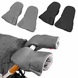 Handwärmer Kinderwagen, 2 Paar Handwärmer für Kinderwagen Wasserdicht Winddicht Warm Weiche Plüsch Innenseite Kinderwagen Handwärmer Universal, Buggy Atmungsaktiv Winter Zubehör für Eltern