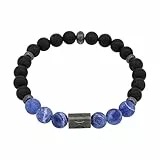 JOOP! Armband Edelstahl Herren Armschmuck, mit Dumortierit, 18,5 cm, Silber, Kommt in Schmuck Geschenk Box, 2033995