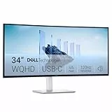Dell 34 Plus USB-C Monitor - S3425DW, WQHD (3440x1440), 21:9 Curved, 120Hz, VA, 1ms, AMD FreeSync Premium, HDR10, Höhenverstellbar, Eingebaute Lautsprecher, 2 USB-C, 2 HDMI, 2 USB, 3 Jahre Garantiens