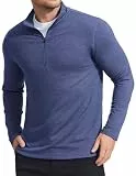 PINSPARK Sweatshirt Herren Ohne Kapuze Pullover Langarm Funktionsshirt Frühling Basic Langarmshirts 1/4 Zip Laufshirt Atmungsaktiv Fitness Wandershirt Dunkelblau XL