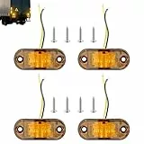 BIVOFU 4 PCS LED Seitenmarkierungsleuchten 12 / 24V Anhänger-Seitenleuchte Licht Gelb, Universelle Positionslichter für Lkw, Anhänger, Van, Wohnwagen, Bus, Boot, Lkw, Auto, Vorder- und Rückleuchten