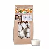 Wenzel Teelichter Duftkerze – 18 Duftteelichter Sweet Orange Duft - 7 h Brenndauer - 100% Naturwachs, Palmölfrei, Ohne Alu – Raumduft & Deko-Kerzen für Zuhause, Bar, Restaurant, Outdoor, Events