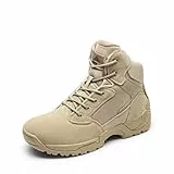 NORTIV 8 Herren Militärstiefel Einsatzstiefel mit Reißverschluss Taktische Boot Security Stiefel Kampfstiefel Springerstiefel Armee Outdoor Trekking Schuhe,Size 43W,Sand,ALLOY-W