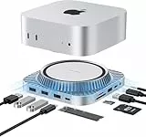 IVANKY 13-in-1 Mac mini M4 &M4 Pro (2024) Dock, Docking Station Stand with M.2 NVMe SSD Enclosure,4K@120Hz HDMI Hub, 10 Gbps USB A *2 +USB C *2, SD/TF, Audio Ports *2