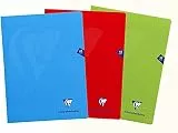 Clairefontaine 293311AMZ - Set mit 3 Heften Mimesys, 24 Blatt, DIN A4+, 24 x 32cm, 90g, französische Lineatur, 1 Set, farbig sortiert