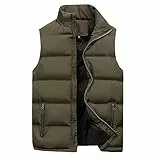 Hsternexy Leichte Steppweste Herren Winter Weste mit Reißverschluss Taschen Leichte Winddichte Laufweste Softshell Weste für Herren Vest Gilet Ärmellose Jacke