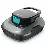 AIPER Poolroboter, Kabelloser Poolsauger Akku, 90 Minuten Reinigungszeit, Automatische Reinigung mit Selbsteinparkfunktion, Kompakter und Leichter Poolreiniger Ideal für Pools mit Flachem Boden