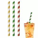 wisefood - Papier Strohhalm | Nachhaltige Einwegtrinkhalme | 12x245mm | geeignet für Bubble Tea | bunt (60, Bunt, 12x245mm)