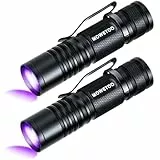 MOWETOO UV Taschenlampe Aufladbar - Mini LED UV Lampe Schwarzlicht Taschenlampe, 395nm Zoombare Ultraviolettes Licht Torch für Urinuntersuchung von Haustieren, Geldscheinkontrolle, Bernsteinsuche