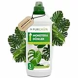 Purgrün® Monstera-Dünger 1 Liter – Schnelles Wachstum dank hohem Stickstoffgehalt – Spurennährstoffe für prächtige Blätter – Konzentrat für ca 400 Liter Gießwasser – Premium-Flüssigdünger