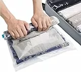 SilverRack Vakuumbeutel für Kleidung Reise zum Rollen [12 Stück] in (4x 35x50 cm / 4x 40x60 cm / 4x 50x70 cm) - Vakuum Beutel Kleidung Reise - Travel Vakuumbeutel - ideal zum Reisen platzsparend