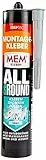 MEM Montage-Kleber Allground 3in1, Zum Kleben, Dichten und Füllen, Grau, Wasser- und UV- beständig, Für fast alle Untergründe, Lösemittelfrei, 430 g Kartusche