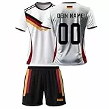 Personalisiert Trikot Kinder Erwachsene, 2026 Fussball Training Shorts Atmungsaktiver Trainingsanzug Set, Eigenem Namen/Nummer