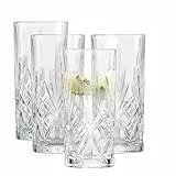 SCHOTT ZWIESEL Longdrinkglas Show (4er-Set), anmutiges Trinkglas für Longdrinks mit Relieff, spülmaschinenfeste Kristallgläser (Art.-Nr. 121878), Kristall