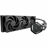 Cooler Master MasterLiquid 360 Atmos Stealth CPU-Wasserkühler – AIO-Wasserkühlsystem (TDP 300 W), Doppelkammerpumpe, vorinstallierte Schwarze Mobius 120-Lüfter, LGA1851/1700- und AM5/AM4-Halterungen