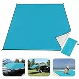 Brovamo Stranddecke Sandfrei, Outdoor Decke Ultraleicht Picknickdecke Wasserdicht 210 × 200cm Sand Campingdecke Wasserdicht Sandabweisend Zeltunterlage für den Wandern Campen - Aqua-Blau