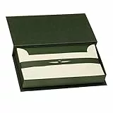 Rössler edle Karten mit Umschlag | Briefpapier Set | Briefpapier edel | 15 Karten DIN lang |15 Briefumschläge DIN lang | 235 x 130 x 40mm | 1 Stück | Farbe: Grün | Papier in Creme