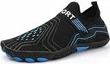 RUOMU Badeschuhe Herren Damen Wasserschuhe Schnell Trocknend Schwimmschuhe Barfußschuhe rutschfeste Leicht Aquaschuhe Strandschuhe fur Männer Frauen,Schwarz 38 EU
