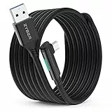 ZYBER Link Kabel 5M für PICO 4 für Quest 3S/3/2 VR Headset Link Kabel für Meta Quest Pro 2/1 Gaming PC, High-Speed USB 3.0 auf USB C Kabel für PC (schwarz)