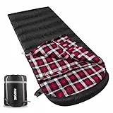 Poepore XXL Schlafsack Outdoor für Erwachsene 3–4 Jahreszeiten Baumwolle Flanellfutter Camping Schlafsäcke Winter Deckenschlafsack Wasserdichter und Warmer Linker Reißverschluss 230 x 90CM