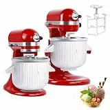 Eismaschinen-Aufsatz für KitchenAid-Mixer, passend für KitchenAid 4,5/5QT- und 6QT-Standmixer, Frozen-Eiscreme- und Sorbet-Gelato-Maker für KitchenAid, 2 Quart, Weiß