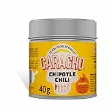 CARACHO 40g Chili Chipotle Chiliflocken geschrotet - Premium 100% Scharfes Chillipulver in Metal Gewürz Dose/Scoville: 15.000-20.000 / Chili-Spezialität