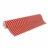 Clairefontaine 223918C - Rolle Geschenkpapier Tiny Rolls, platzsparend mit großer Länge 50x0,35m, Papier 80g, rot-weiße Streifen, 1 Rolle
