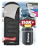 KingCamp Schlafsack Deckenschlafsack Camping Outdoor 3-4 Jahreszeiten für Erwachsene Kinder Ultraleicht Warm Waschbar beim Reisen und Abenteuern, (Schwarz R Zip, 220×75cm)