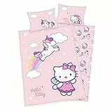 Klaus Herding GmbH Babybettwäsche Hello Kitty Einhorn 40x60 cm und 100x135 cm