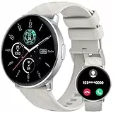 Smartwatch Herren Damen, 1,39' HD Touch Fitnessuhr mit Bluetooth Anruf, 112+ Sportmodi Fitness Tracker Uhr SpO2 Pulsuhr Schlafmonitor Schrittzähle, IP68 Wasserdicht Sport Uhr für Android iOS, Weiß