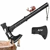 Freelander Outdoor Survival Axt Mit Hammer - Scharfe Camping Beil Mit Nylon Scheide, Holz Spalten Rutschfester ABS Griff, Bushcraft für Outdoor Abenteuer Camping, Geschenke für Männer