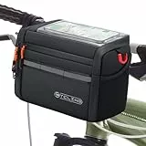 QCHMM Lenkertasche Fahrrad, Isolierte Fahrradtasche Lenker für E Bike und Fahrrad, 4L Fahrradkorb vorne Tasche mit Einstellbar Touchscreen und abnehmbar Schultergurt