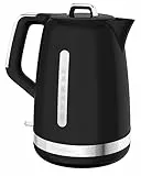 Moulinex Elektrischer Wasserkocher, 1,7 l, Vintage-Design, 360° Basis, Klappdeckel, Schnellkochen, automatische Abschaltung, Wasserstand, Antikalkfilter, verdecktes Heizelement, schwarze Sonne