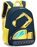 LOIDOU Schulrucksack Jungen Kinder Rucksack Schulrucksack Mädchen Kinderrucksack leicht, kindgerecht Kinder Rucksäcke Schule Geschenke Freizeit (Bagger)