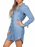VERO MODA Damen VMSILLA LS Short Dress LT BL NOOS GA Kleid, Light Blue Denim, 42 (Herstellergröße: XL)
