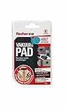 fischer VAKUUM PAD Klett, 2 Klebepads als Klettverschluss, zur Befestigung ohne Bohren, der bessere Saugnapf, extrem starker Halt, 2 Stück – je 1 mit Klett & Velours