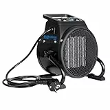 Güde Elektroheizer GEH 2000 P (2000 W, TÜV/GS, Heizstufen 1000/2000 W, Ventilatorfunktion, Gebläseleistung 197 m³/h, PTC-Keramik Heizelement, stufenloser Thermostat, Überhitzungsschutz, Tragegriff)