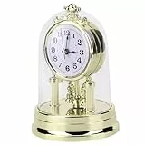 ANGGREK Goldene Geräuschlose Retro Tischuhr für Wohnzimmer Leichte Wohndekoration im Europäischen Stil GOLD