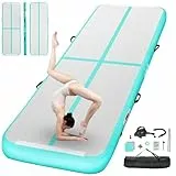 FBSPORT Airtrack Matte, 10cm Hoch Verdicken 3M Tumbling Matte,Gymnastikmatte mit Luftpumpe,Trainingsmatte mit Tragetasche,Turnmatte für Zuhause, Outdoor,Yoga