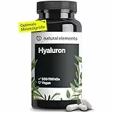 natural elements Vegane Hyaluronsäure – 500 mg Hyaluron/Kapsel – 90 Kapseln für 3 Monate – 500–700 kDa – hochdosiert, ohne Zusätze – in Deutschland produziert & laborgeprüft